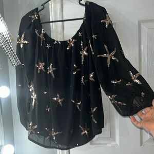 Sparkle Gold and black shirt